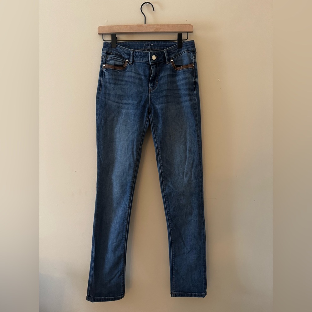 White House Black Market Dark Blue Straight Leg Jeans